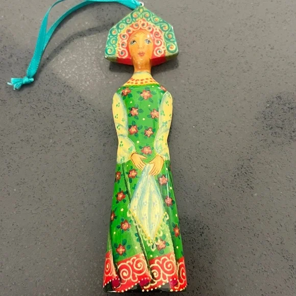 Vintage Wood Hand painted Russian Ornaments Nesting doll style - Picture 7 of 17